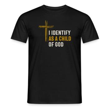 Ich identifiziere mich als Kind Gottes - christlich spirituell - Männer T-Shirt - Schwarz - Vorne - AI Model Male 178 light (178cm)