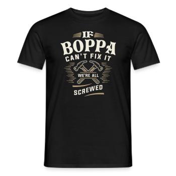 If Boppa Cant Fix It Were All Screwed Grandpa - Men's T-Shirt - black - Front - AI Model Male 178 light (178cm)