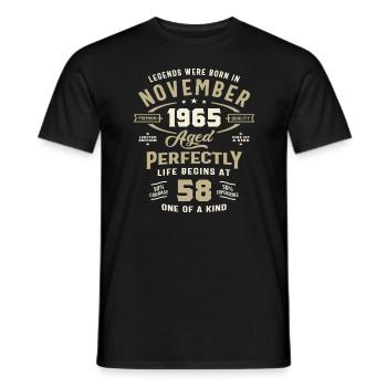 November 1965 Geschenke zum 58. Geburtstag 58 Jahre alt - Männer T-Shirt - Schwarz - Vorne - AI Model Male 178 light (178cm)