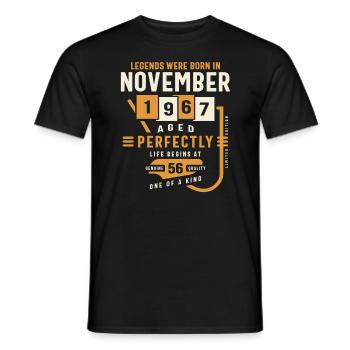 November 1967 56th Birthday Gifts 56 Year Old - Men's T-Shirt - black - Front - AI Model Male 178 light (178cm)