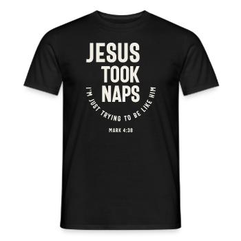 Following Jesus Example Mark 4:38 Quote - Men's T-Shirt - black - Front - AI Model Male 178 light (178cm)