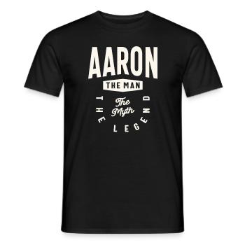Aaron Der Mann Mythos Legende Benutzerdefinierter Name Aaron - Männer T-Shirt - Schwarz - Vorne - AI Model Male 178 light (178cm)