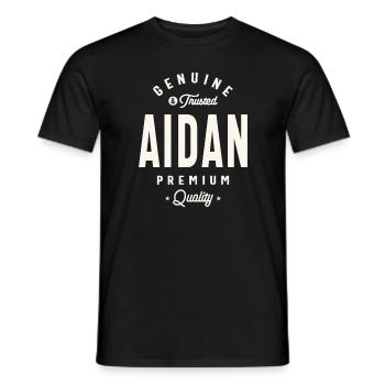Aidan Echter und vertrauenswürdiger benutzerdefinierter Name Aidan - Männer T-Shirt - Schwarz - Vorne - AI Model Male 178 light (178cm)