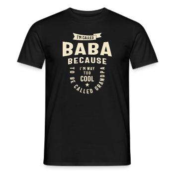 Baba The Cool Grandpa - Men's T-Shirt - black - Front - AI Model Male 178 light (178cm)