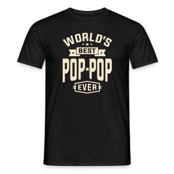 World's Best Pop-Pop - Dad Grandpa - Men's T-Shirt - black - Front - AI Model Male 178 light (178cm)