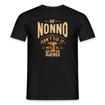 Wenn Nonno es nicht reparieren kann Lustiger Handwerker Opa - Männer T-Shirt - Schwarz - Vorne - AI Model Male 178 light (178cm)