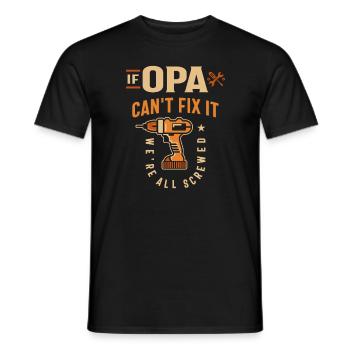 Wenn Opa es nicht reparieren kann Lustiger Handwerker Opa - Männer T-Shirt - Schwarz - Vorne - AI Model Male 178 light (178cm)