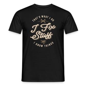 C’est ce que je fais, je répare des choses et je sais des choses - T-shirt homme - noir - Devant - AI Model Male 178 light (178cm)
