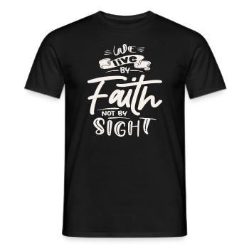 Vivre par la foi Citation chrétienne inspirante - T-shirt homme - noir - Devant - AI Model Male 178 light (178cm)