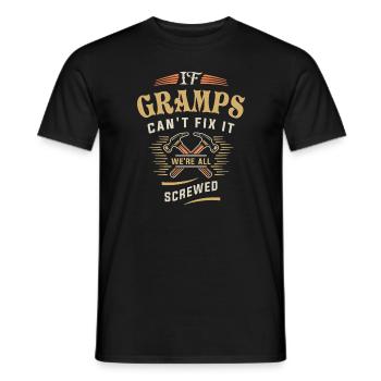 If Gramps Cant Fix It Funny Handyman Grandpa - Men's T-Shirt - black - Front - AI Model Male 178 light (178cm)