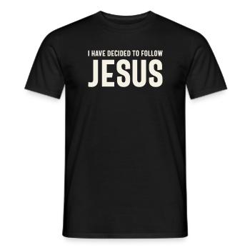 Suivre la citation chrétienne inspirante de Jésus - T-shirt homme - noir - Devant - AI Model Male 178 light (178cm)