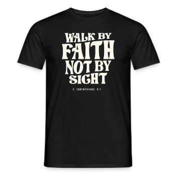 2 Corinthiens 5 :7 Marchez par la foi - Citation chrétienne - T-shirt homme - noir - Devant - AI Model Male 178 light (178cm)