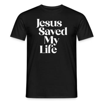 Jesus Saved My Life - Christian Quote - Men's T-Shirt - black - Front - AI Model Male 178 light (178cm)