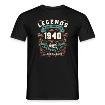 1940 84e anniversaire cadeaux 84 ans hommes femmes - T-shirt homme - noir - Devant - AI Model Male 178 light (178cm)
