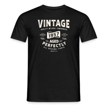 1957 67. Geburtstag Geschenke 67 Jahre alte Männer Frauen - Männer T-Shirt - Schwarz - Vorne - AI Model Male 178 light (178cm)