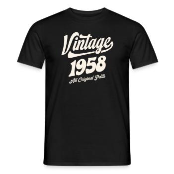 1958 66. Geburtstag Geschenke 66 Jahre alte Männer Frauen - Männer T-Shirt - Schwarz - Vorne - AI Model Male 178 light (178cm)