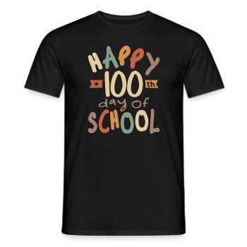 100th Day of School Teachers Kids Child Happy 100 - Men's T-Shirt - black - Front - AI Model Male 178 light (178cm)