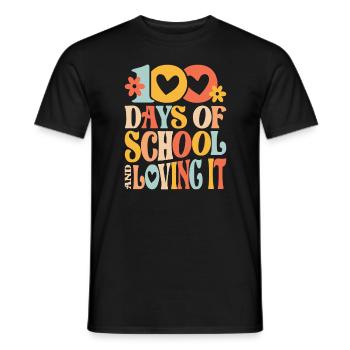 100 Tage Schule und Liebe - Männer T-Shirt - Schwarz - Vorne - AI Model Male 178 light (178cm)