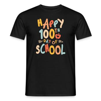 Happy 100th Day Of School Teacher Student - Men's T-Shirt - black - Front - AI Model Male 178 light (178cm)