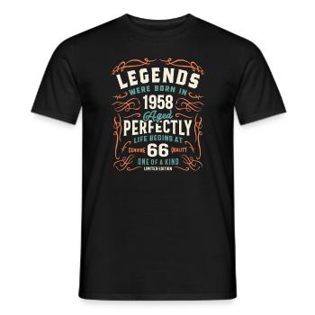 1958 66. Geburtstag Geschenke 66 Jahre alte Männer Frauen - Männer T-Shirt - Schwarz - Vorne - AI Model Male 178 light (178cm)