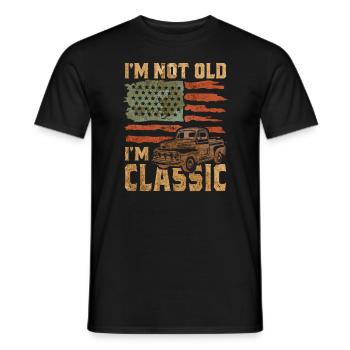 Je ne suis pas vieux, je suis drapeau classique américain drôle de voiture - T-shirt homme - noir - Devant - AI Model Male 178 light (178cm)