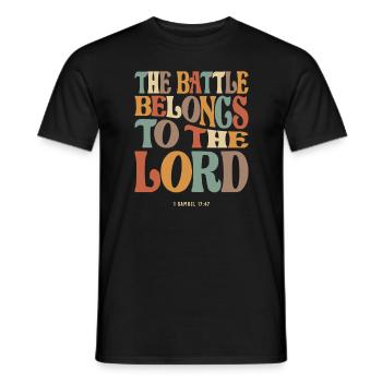 La bataille appartient à l’Éternel 1 Samuel 17 :47 - T-shirt homme - noir - Devant - AI Model Male 178 light (178cm)