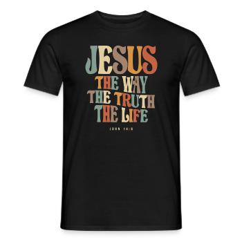 Jesus Der Weg Die Wahrheit Johannes 14:6 Christliches Zitat - Männer T-Shirt - Schwarz - Vorne - AI Model Male 178 light (178cm)