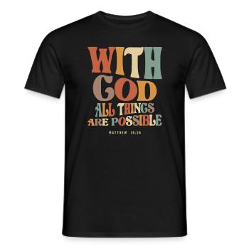 Mit Gott alles möglich Matthäus 19:26 Christus - Männer T-Shirt - Schwarz - Vorne - AI Model Male 178 light (178cm)