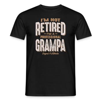 Je ne suis pas à la retraite, je suis un professionnel Grampa drôle - T-shirt homme - noir - Devant - AI Model Male 178 light (178cm)