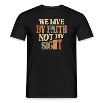 Vivre par la foi citation chrétienne inspirante - T-shirt homme - noir - Devant - AI Model Male 178 light (178cm)
