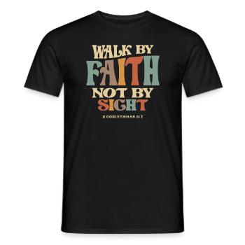 Marchez par la foi 2 Corinthiens 5 :7 Citation chrétienne - T-shirt homme - noir - Devant - AI Model Male 178 light (178cm)