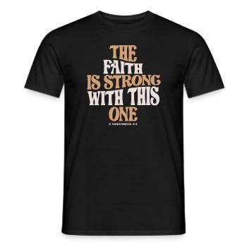 Faith Strength 2 Corinthians 5:7 Christian Quote - Men's T-Shirt - black - Front - AI Model Male 178 light (178cm)