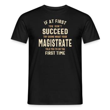 Sagesse du magistrat - Stratégie de réussite - T-shirt homme - noir - Devant - AI Model Male 178 light (178cm)