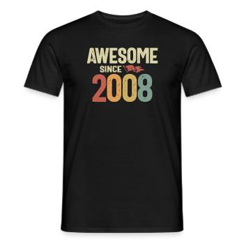 16yr BDay Lustig 2008 16. 16 Jahre alter Geburtstag - Männer T-Shirt - Schwarz - Vorne - AI Model Male 178 light (178cm)