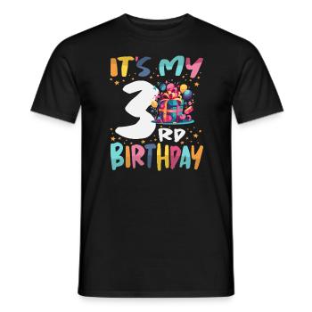 It's My 3rd Birthday Happy Kids Birthday - Men's T-Shirt - black - Front - AI Model Male 178 light (178cm)
