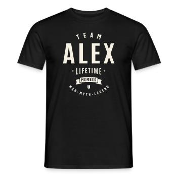 Team Alex Lifetime Member Funny Name Alex - Men's T-Shirt - black - Front - AI Model Male 178 light (178cm)