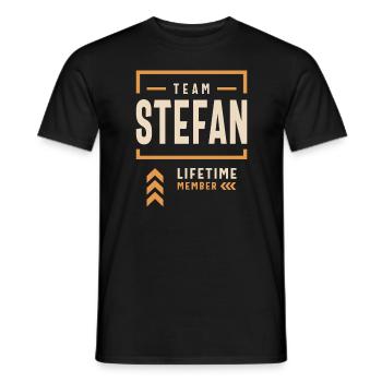 Team Stefan Lifetime Member Funny Name Stefan - Men's T-Shirt - black - Front - AI Model Male 178 light (178cm)