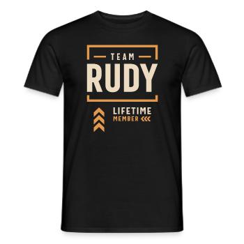 Team Rudy Lifetime Member Funny Name Rudy - Men's T-Shirt - black - Front - AI Model Male 178 light (178cm)