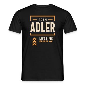 Team Adler Lifetime Member Funny Name Adler - Men's T-Shirt - black - Front - AI Model Male 178 light (178cm)