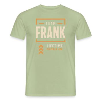Team Frank Lifetime Member Funny Name Frank - Men's T-Shirt - sage - Front - AI Model Male 178 light (178cm)