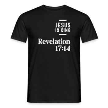 Faith Uplifted Jesus is King Revelation 17:14 - Men's T-Shirt - black - Front - AI Model Male 178 light (178cm)
