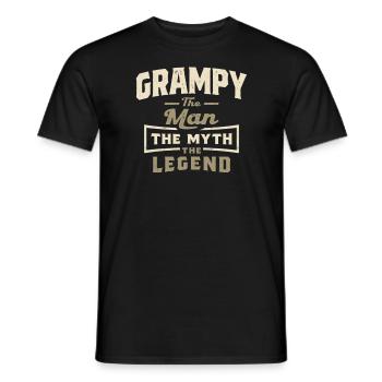 Grampy The Man The Myth The Legend - Grandparents - Men's T-Shirt - black - Front - AI Model Male 178 light (178cm)