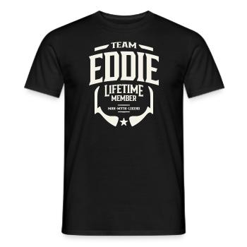 Team Eddie Lifetime Member Funny Name Eddie - Men's T-Shirt - black - Front - AI Model Male 178 light (178cm)