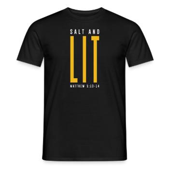 Sel et Lumière - Matthieu 5:13-14 Citation chrétienne - T-shirt homme - noir - Devant - AI Model Male 178 light (178cm)