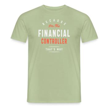 Drôle de métier Emploi Contrôleur financier - T-shirt homme - vert sauge - Devant - AI Model Male 178 light (178cm)