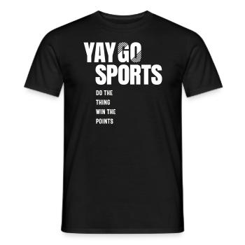 Yay Go Sports - Funny Sports - Men's T-Shirt - black - Front - AI Model Male 178 light (178cm)