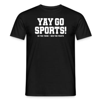 Funny Sports - Yay Go Sports - Men's T-Shirt - black - Front - AI Model Male 178 light (178cm)