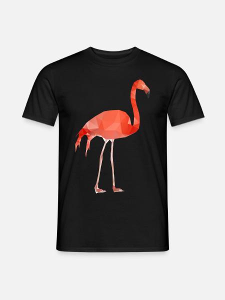 Flamingo Low Poly - Männer T-Shirt - Schwarz