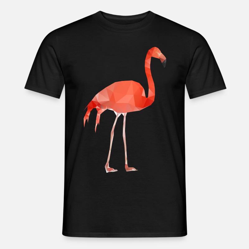 Flamingo Low Poly - Männer T-Shirt - Schwarz