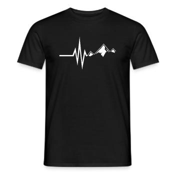 Mein Herz schlägt für Wandern Berge Natur Wald - Männer T-Shirt - Schwarz - Vorne - AI Model Male 178 light (178cm)